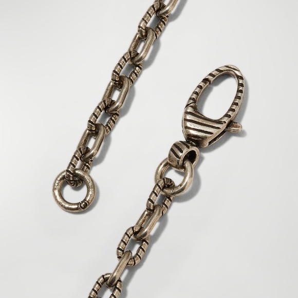 GUCCI Interlocking G Pendant Necklace in Aged Sterling Silver